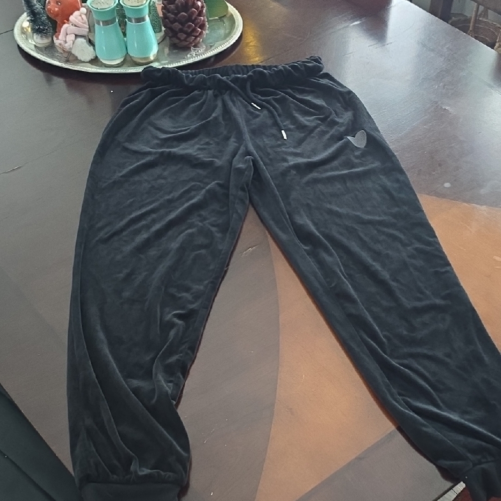 NOBO Black Kids Sweatpants with Heart Detail